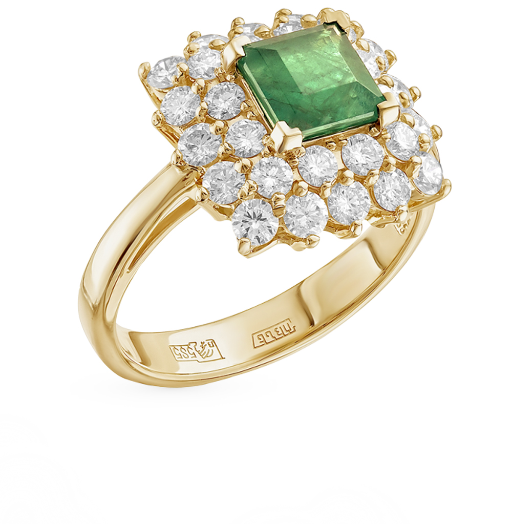 Фото «Золотое кольцо с изумрудами и бриллиантами»