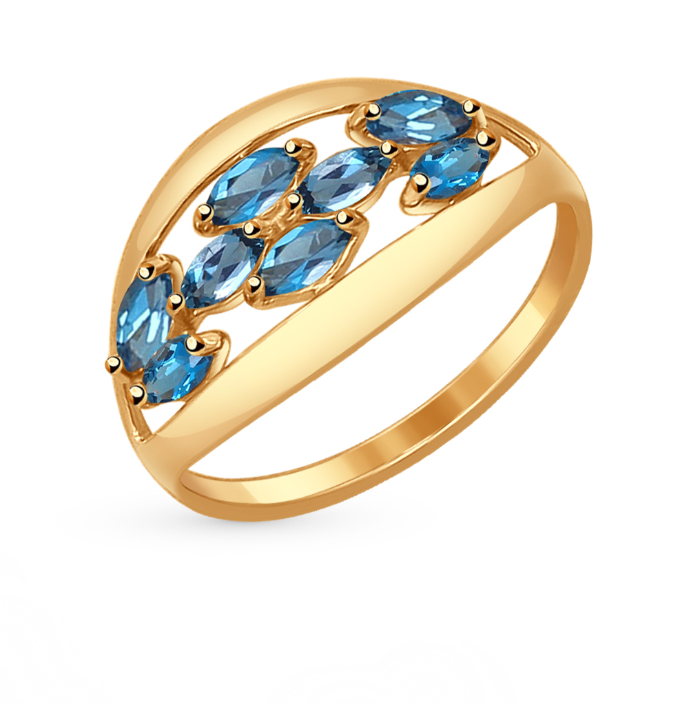 Фото «Золотое кольцо с топазами SOKOLOV 714543»