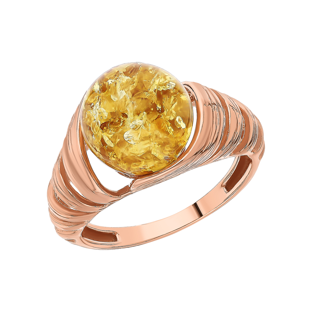 Серебряное кольцо с янтарем в Самаре