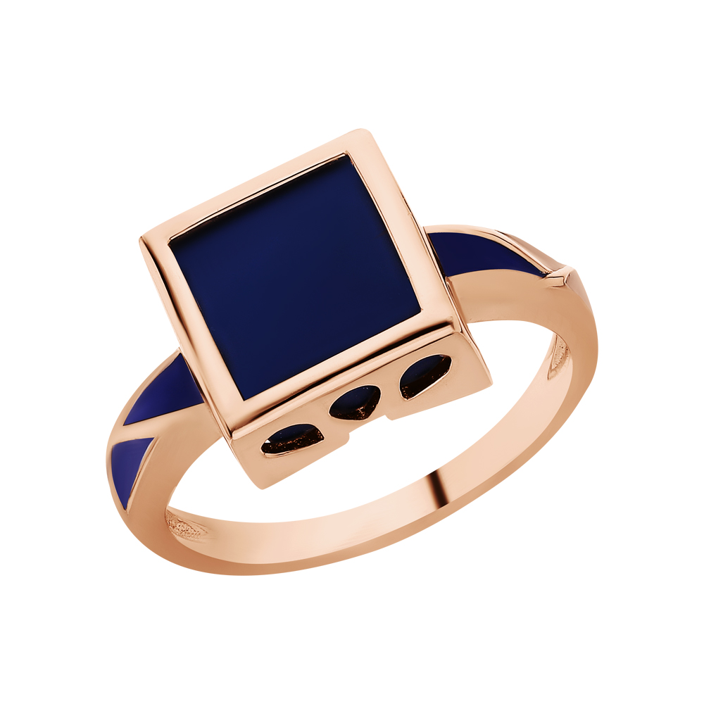 Фото «Серебряное кольцо с эмалью и керамикой»