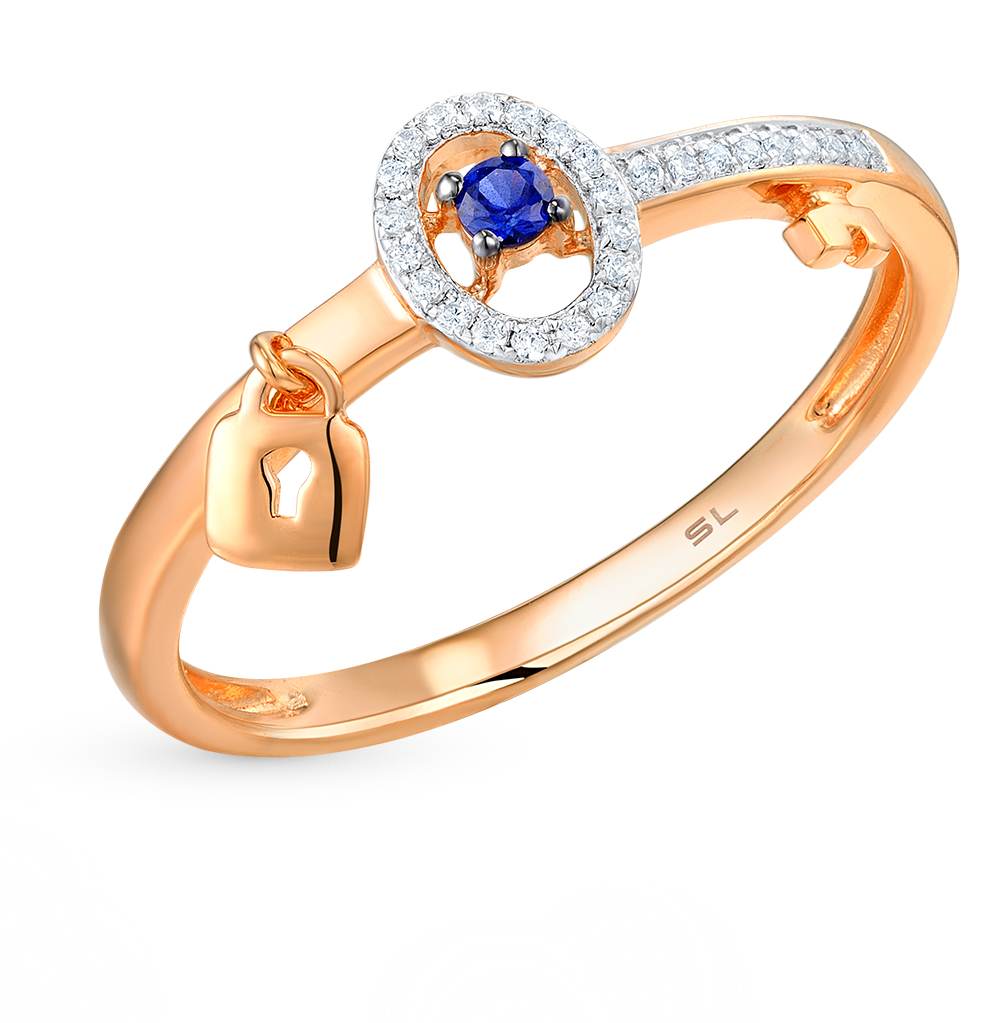 Фото «Золотое кольцо с сапфирами и бриллиантами»