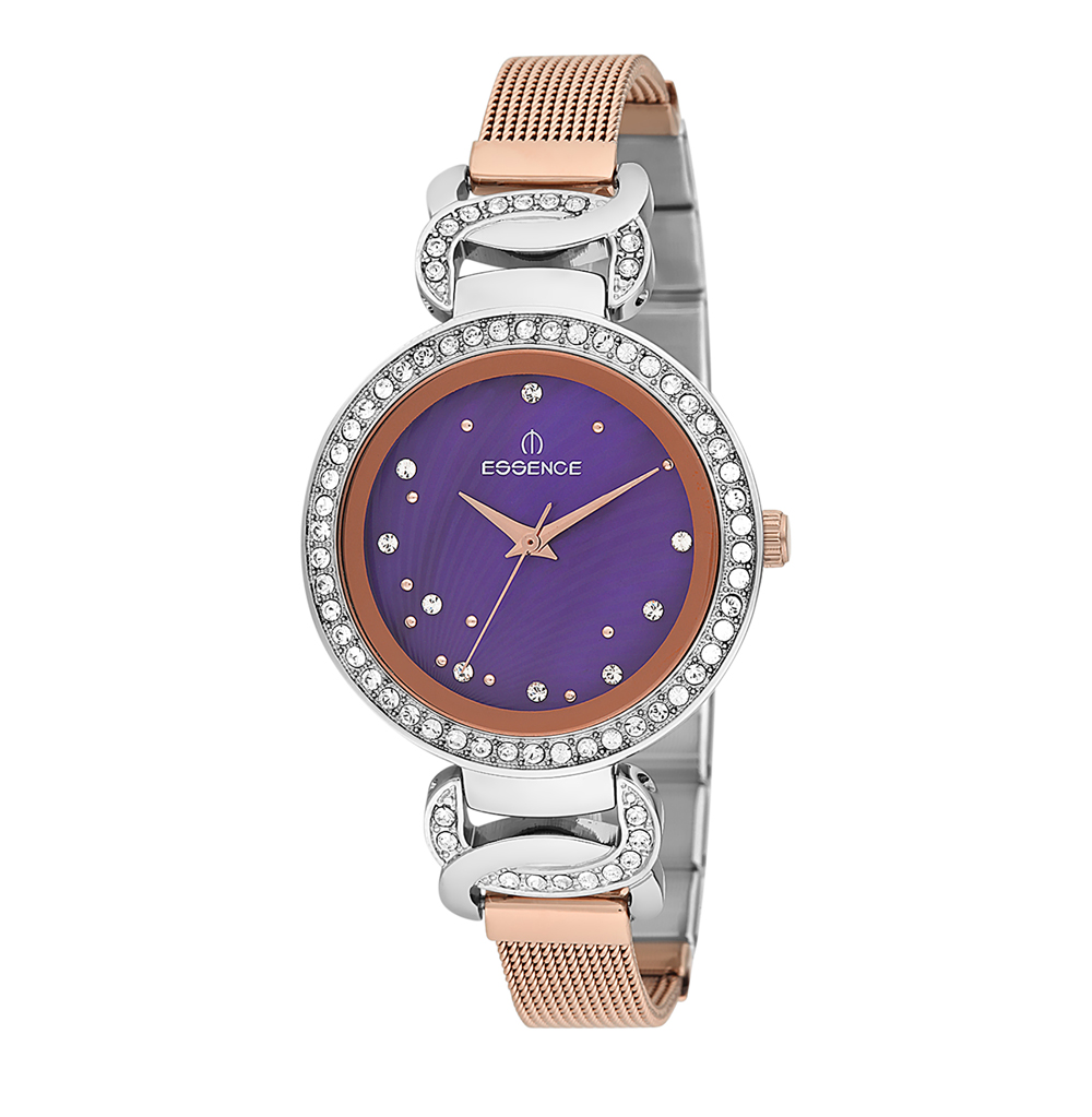 Фото «Женские часы D937.580 на стальном браслете с частичным розовым IP покрытием с минеральным стеклом»