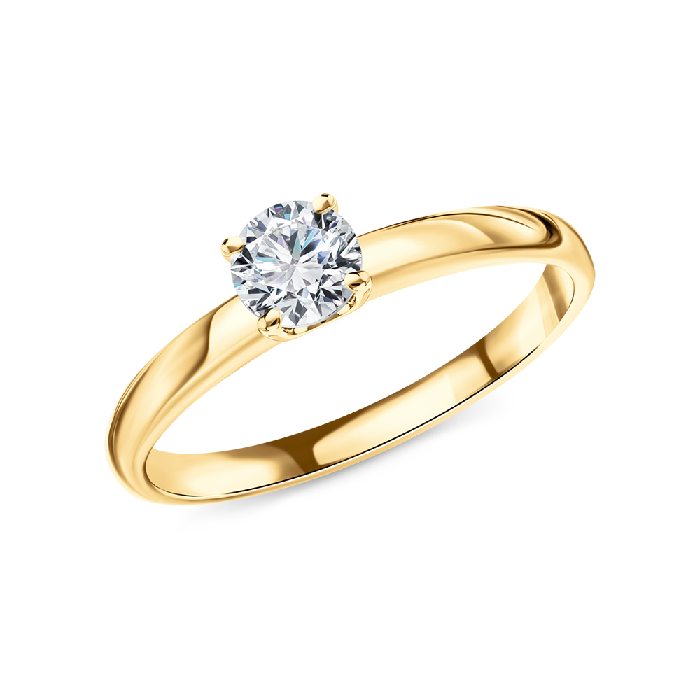 Фото «Золотое кольцо с бриллиантом выращенным»