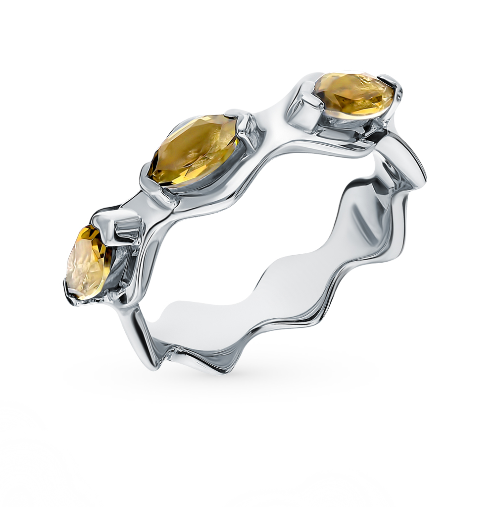 Серебряное кольцо с цитринами в Краснодаре