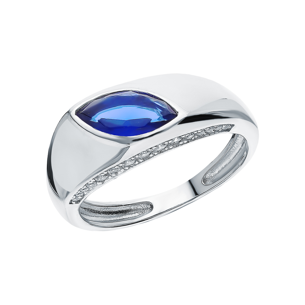 Серебряное кольцо с кубическим цирконием и ситаллами в Самаре