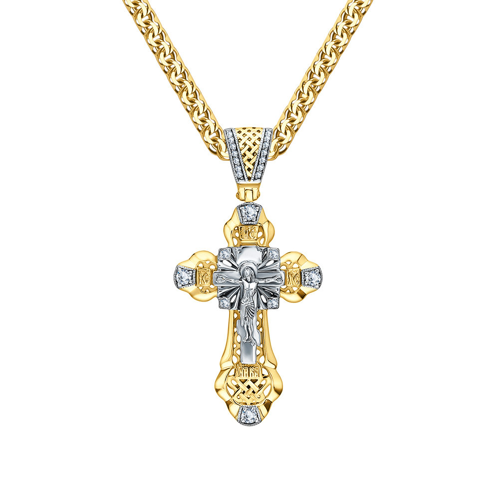 Золотой крест-подвеска с бриллиантами в Санкт-Петербурге