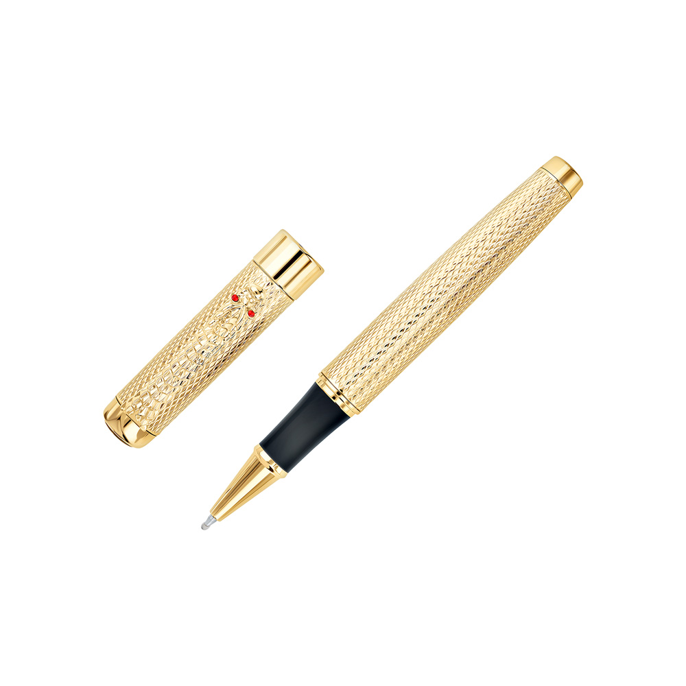 Стальная ручка подарочная SUNLIGHT + футляр RP9001Y: жёлтая сталь ...