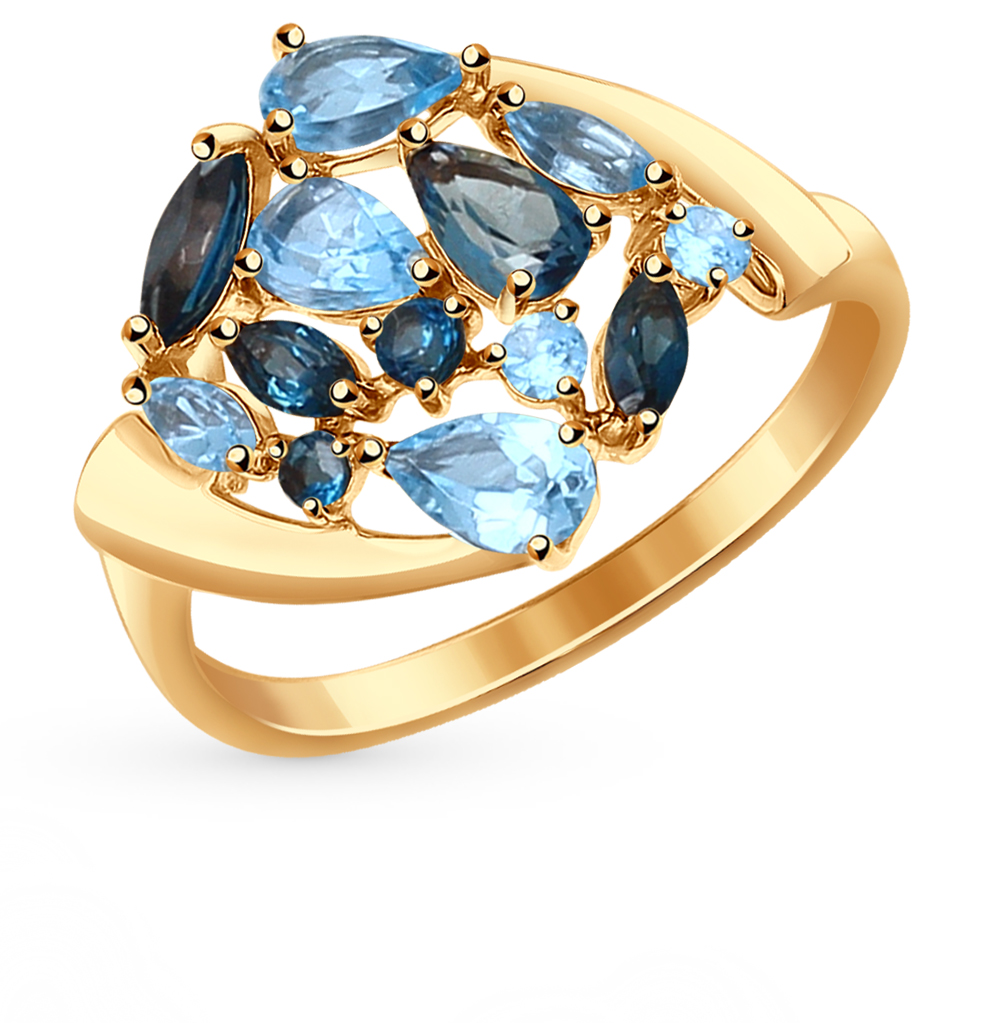 Золотое кольцо с топазами в Ростовe-на-Дону