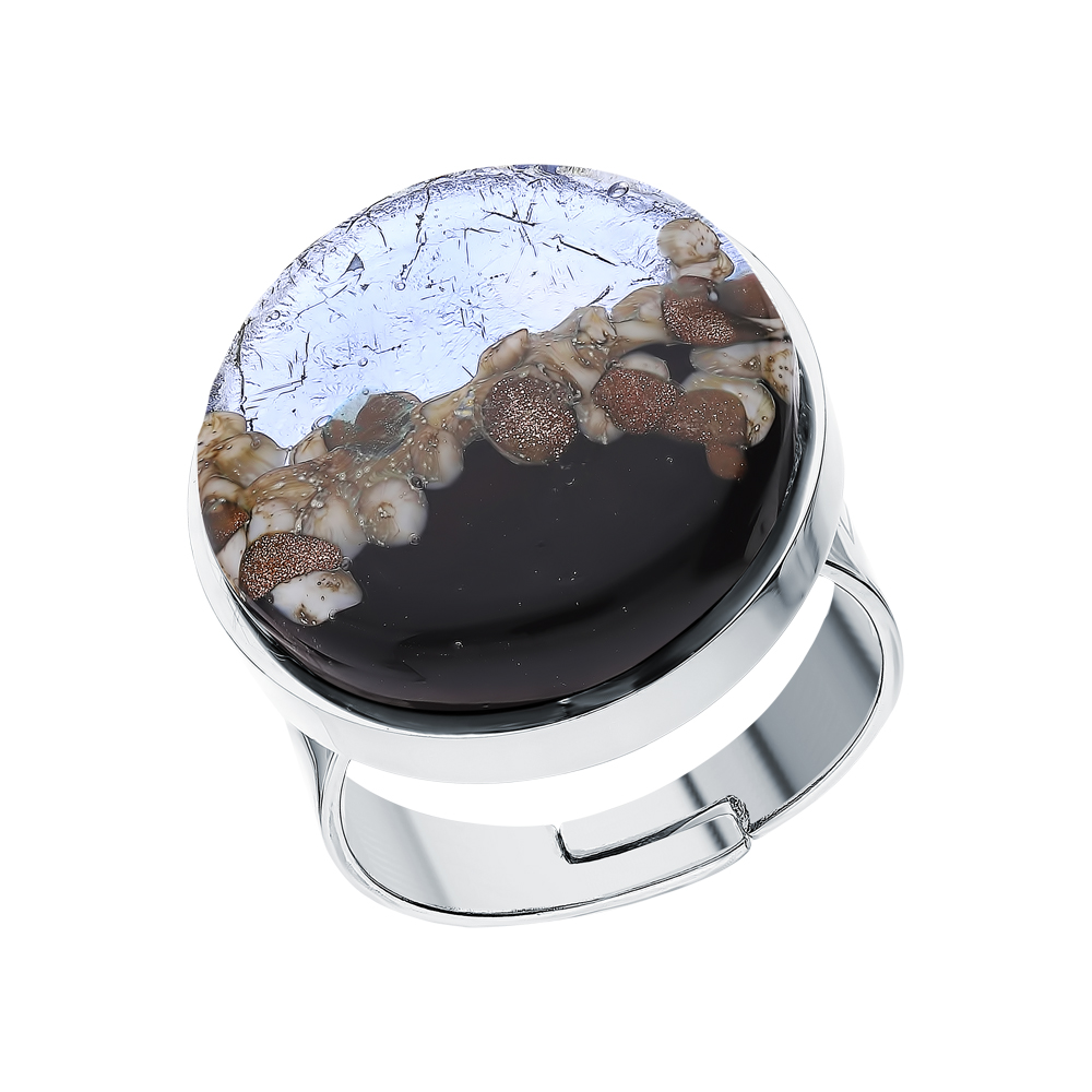 Стальное кольцо с муранским стеклом в Ростовe-на-Дону