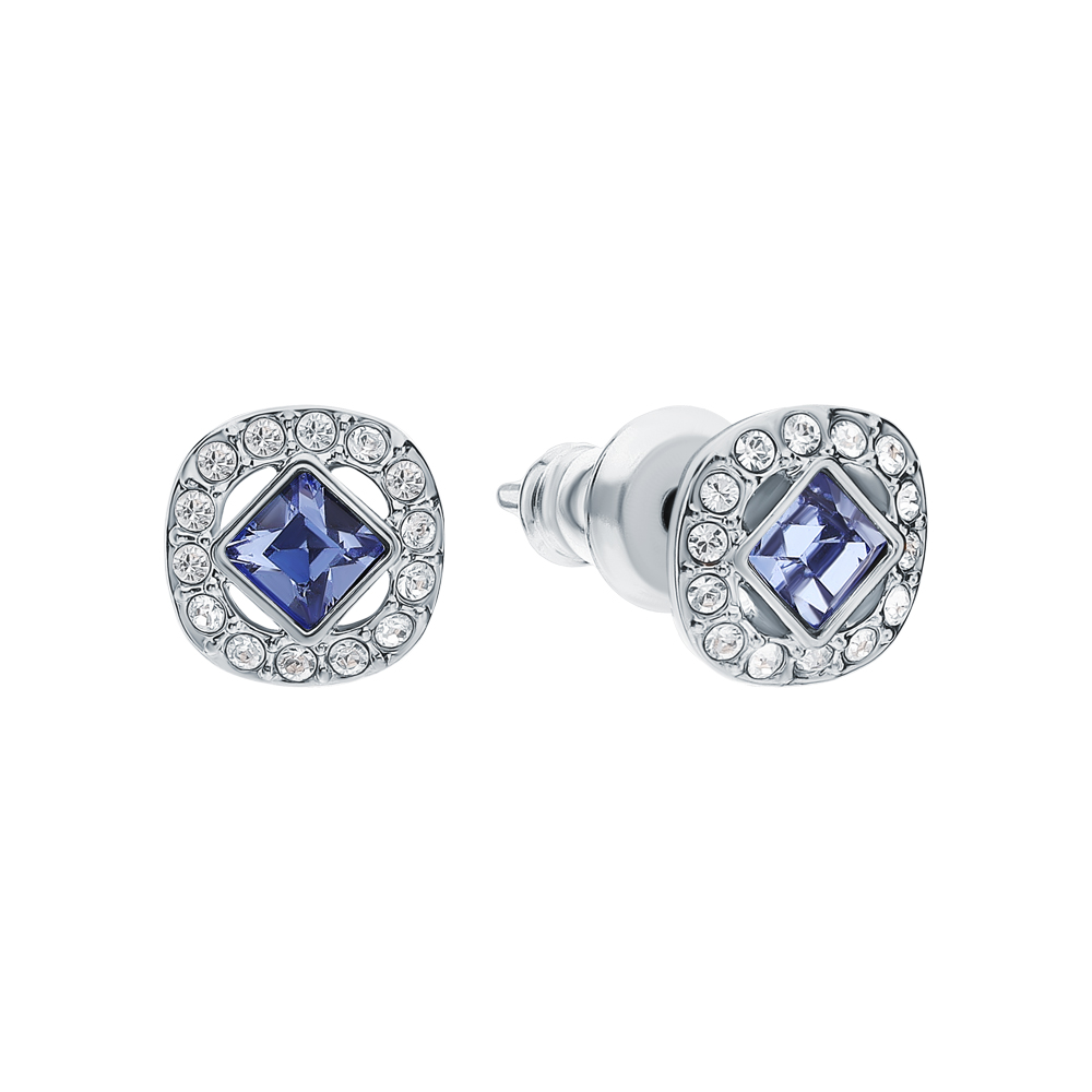 Фото «Стальные серьги в подарочной упаковке с кристаллами  Swarovski»