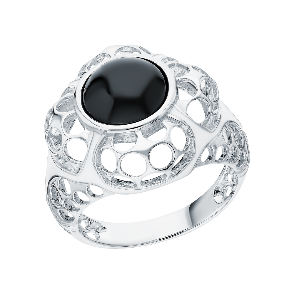 Серебряное кольцо с эмалью и керамикой в Новосибирске