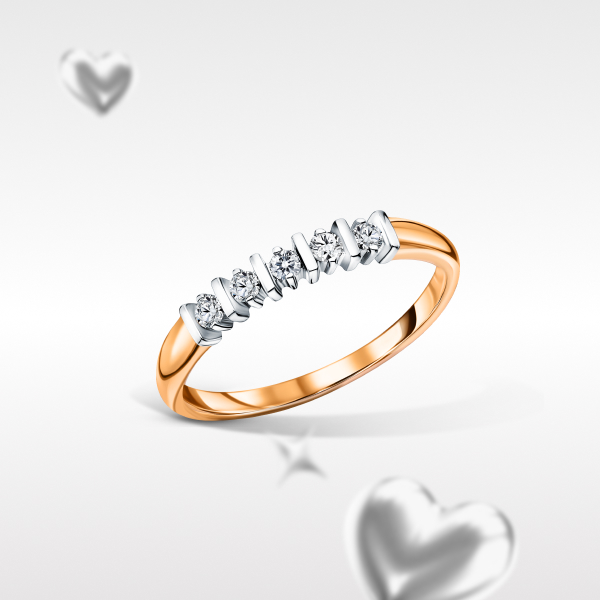 Стильное кольцо из коллекции "Бриллианты Якутии"